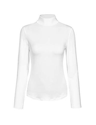 Kindcall Layering Within Turtleneck Shirts for Women Long Sleeve Tops White Large