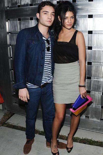 Ed Westwick and Jessica Szohr at the 2010 Superbowl Big Game Party