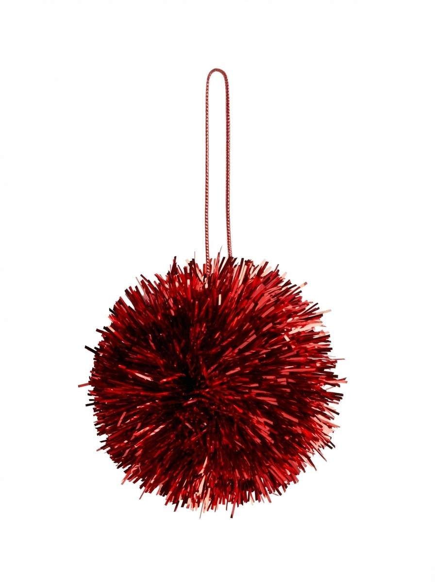 Pom-Pom Christmas Decoration - Red