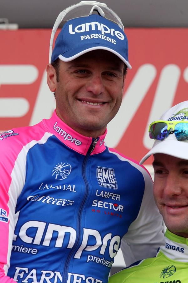 Alessandro Petacchi (Lampre) looks a happy man on the podium