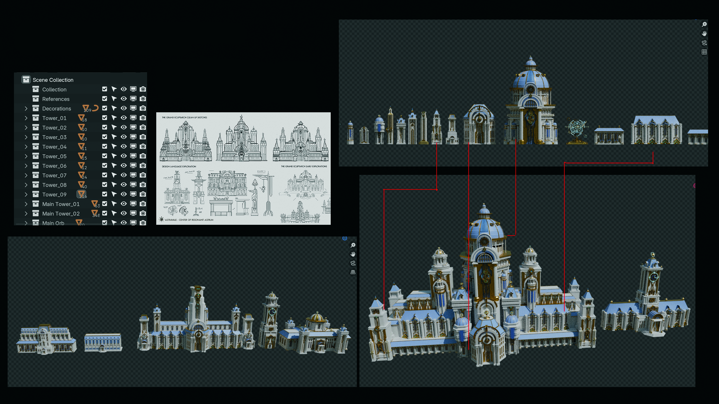 3D models of a castle