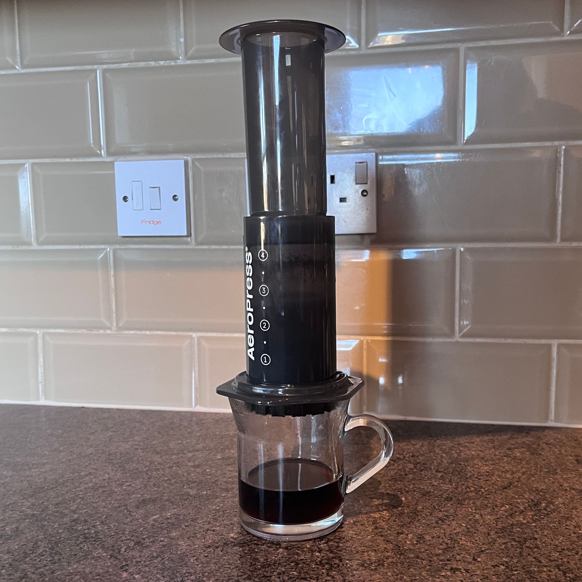 Aeropress original brewing coffee