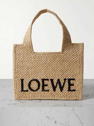 + Paula's Ibiza Embroidered Raffia Tote