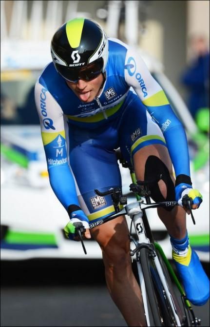 Jens Keukeleire (Orica GreenEdge) during the Paris-Nice prologue
