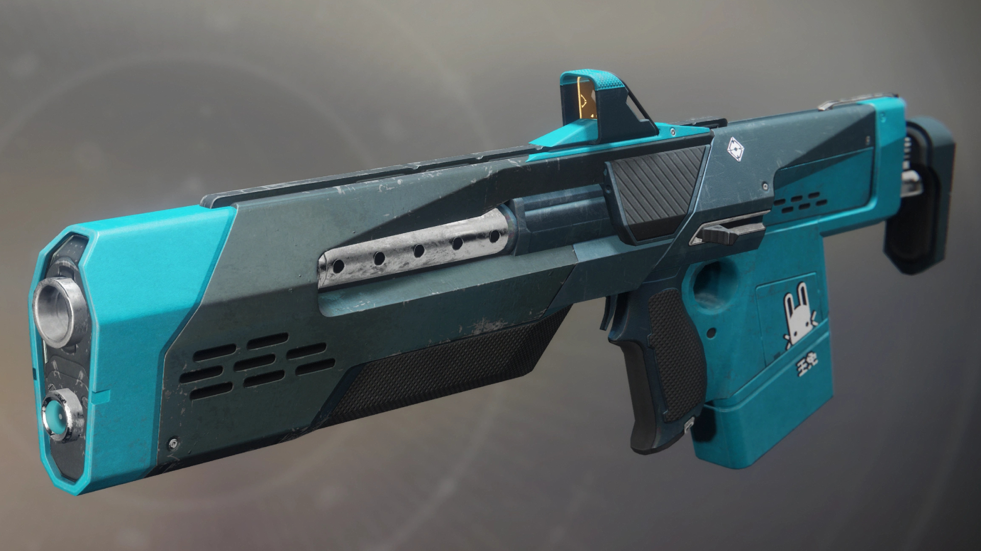 Destiny new catalysts: A side-on view of the Jade Rabbit Exotic weapon.