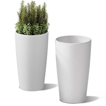 Set of 2 Round 22-Inch Tall Planters