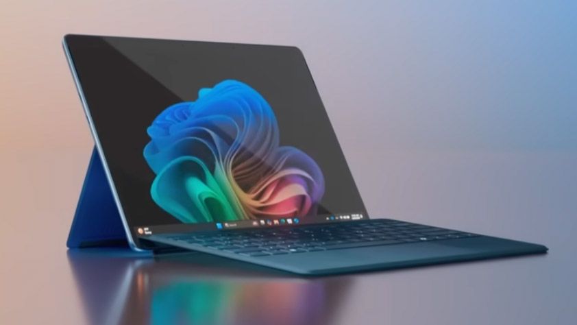 A Microsoft Surface laptop with a Qualcomm X processor 