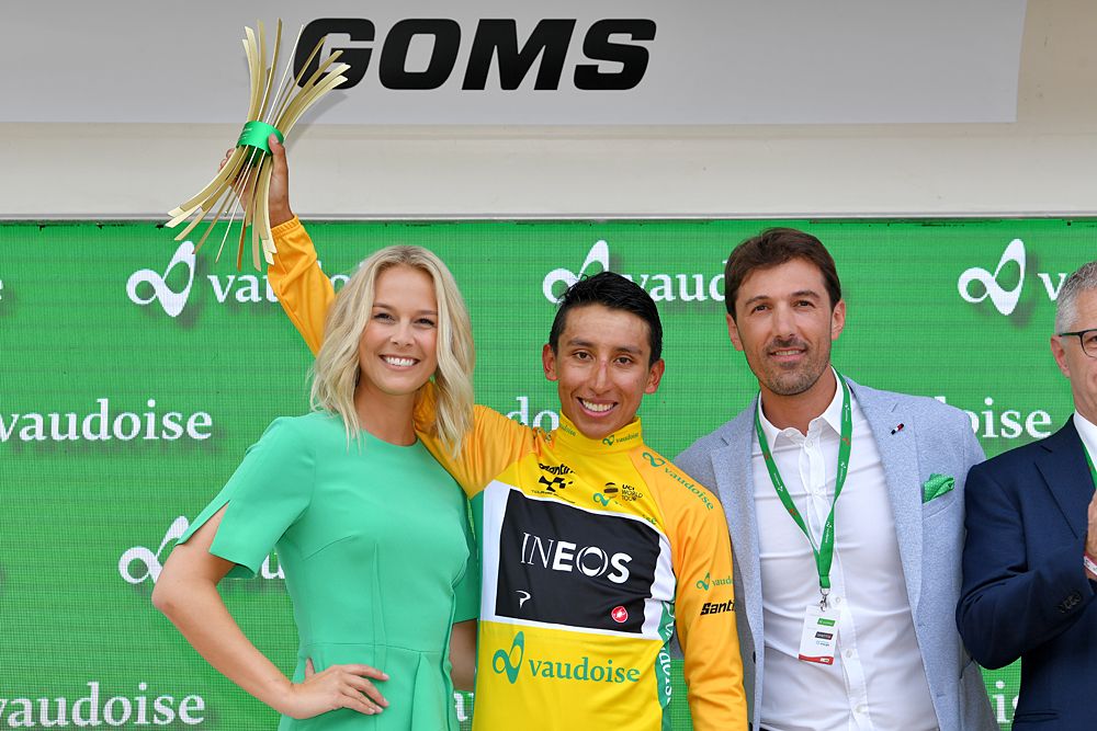 Egan Bernal (Team Ineos) leads the overall at the Tour de Suisse