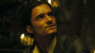 Will Turner (Orlando Bloom) talks to Tia Dalma in Pirates of the Caribbean: Dead Man's Chest