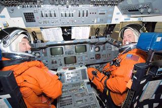 Space Shuttle Commander, Pilot Poised for Launch