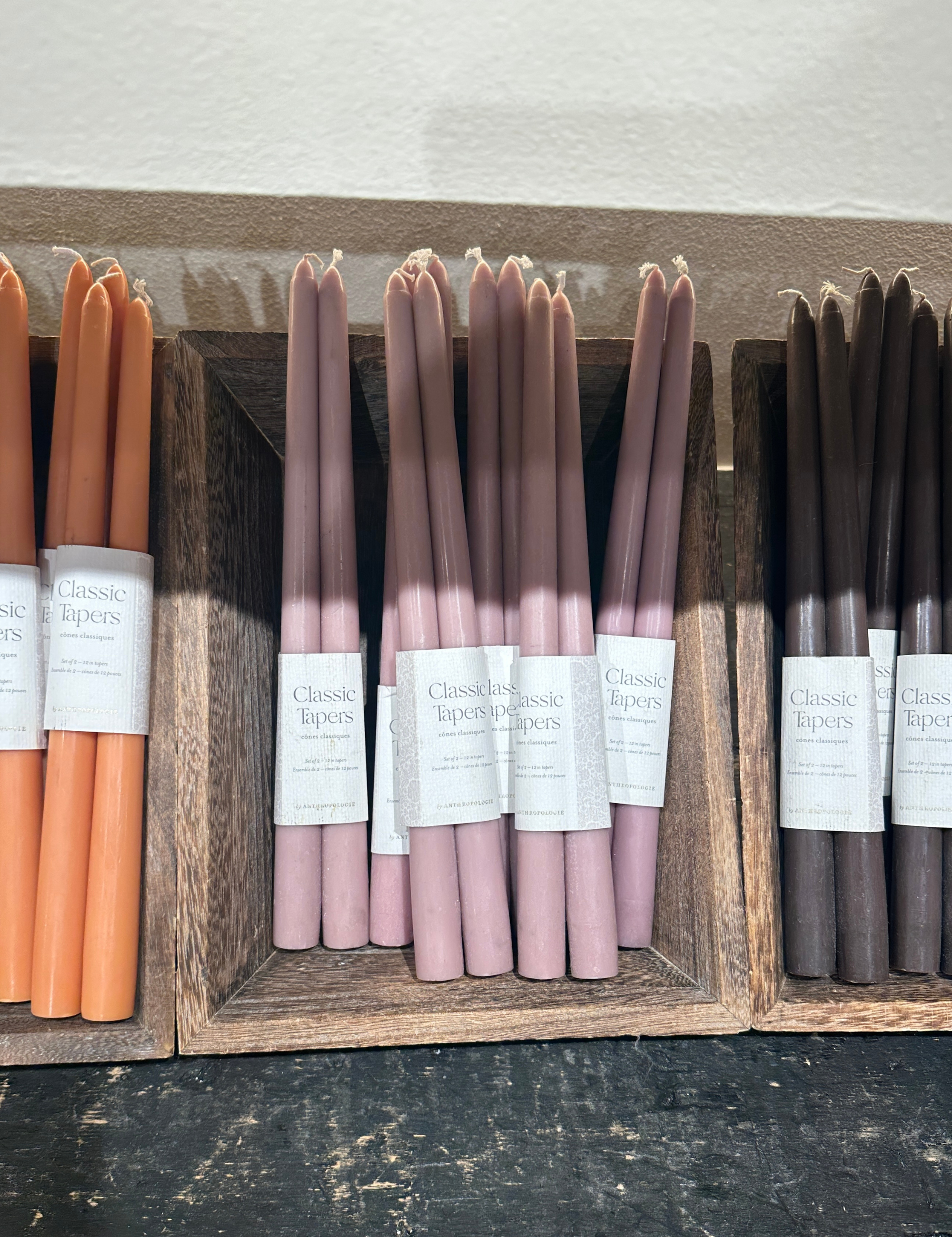 Anthropologie colorful taper candles