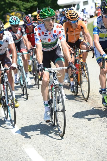 Polka dot jersey holder Pierre Rolland