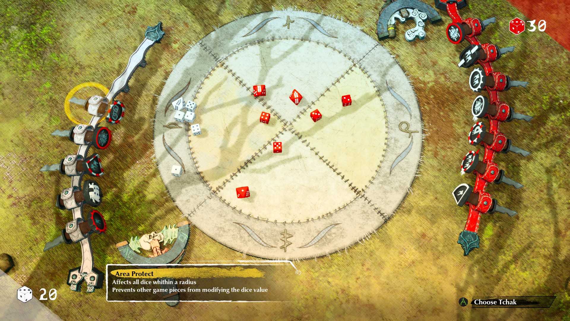 The dice ritual being played in Clash: Artifacts of Chaos.