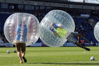 loopyball, bubble soccer, sports, weird sports