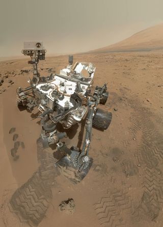 A self-portrait of the Mars rover Curiosity.