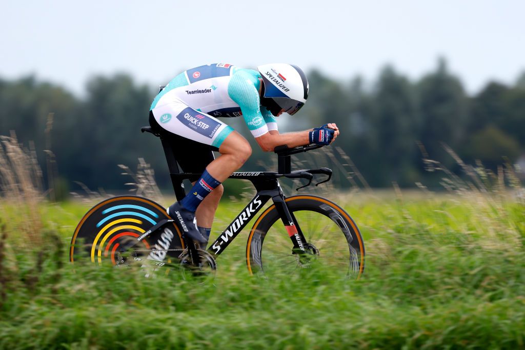 SLUIS NETHERLANDS AUGUST 24 Tim Merlier of Belgium and Team Soudal QuickStep Green Points Jersey sprints during the 19th Renewi Tour 2023 Stage 2 a 136km individual time trial stage from Sluis to Sluis on August 24 2023 in Sluis Netherlands Photo by Bas CzerwinskiGetty Images