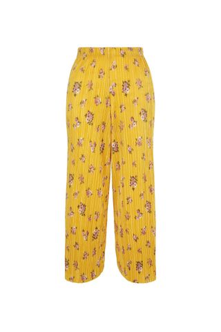 Yellow Floral Print Pleated Culottes, £22.99, New Look