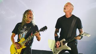 Kirk Hammett and James Hetfield onstage in 2022: Hammett says he feels active pickups time is past