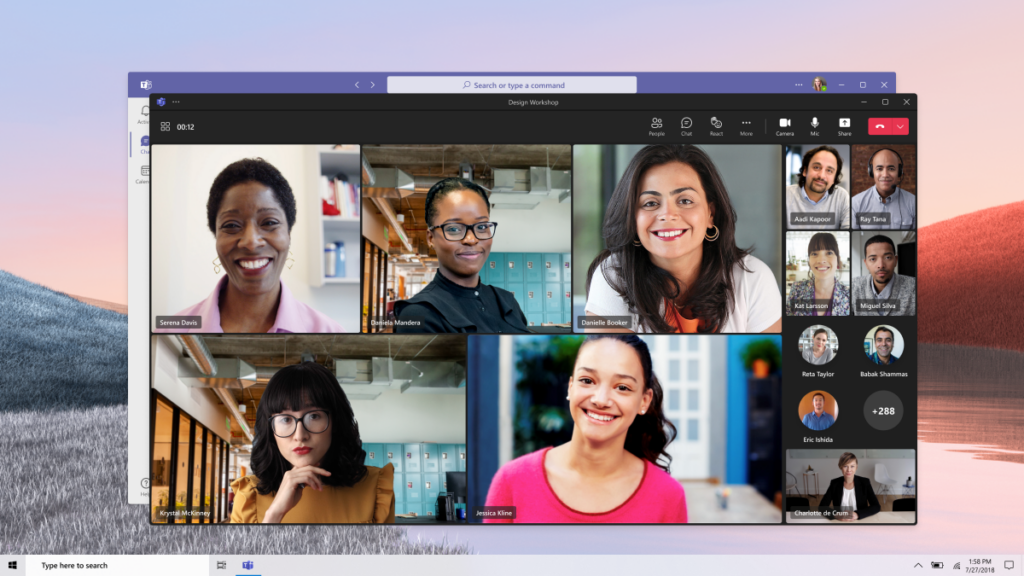 A screenshot showing a Microsoft Teams video call