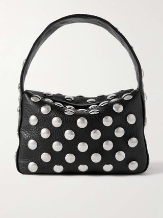 Elena Small Studded Textured-Leather Shoulder Bag