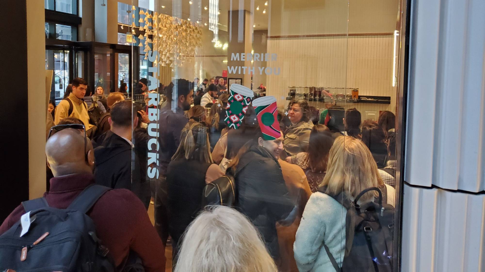 Queue for Starbucks Red Cup Day