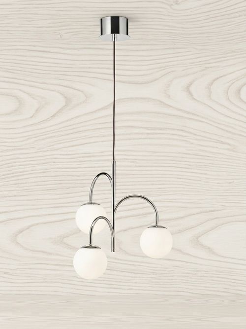 Simrishamn Pendant Lamp - Chrome Plated/Opal Glass