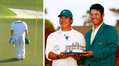 Shota Hayafuji and Hideki Matsuyama at the 2021 Masters