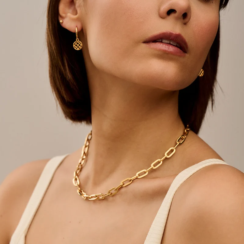 Orelia London, Chunky Large Link Chain Necklace - Gold