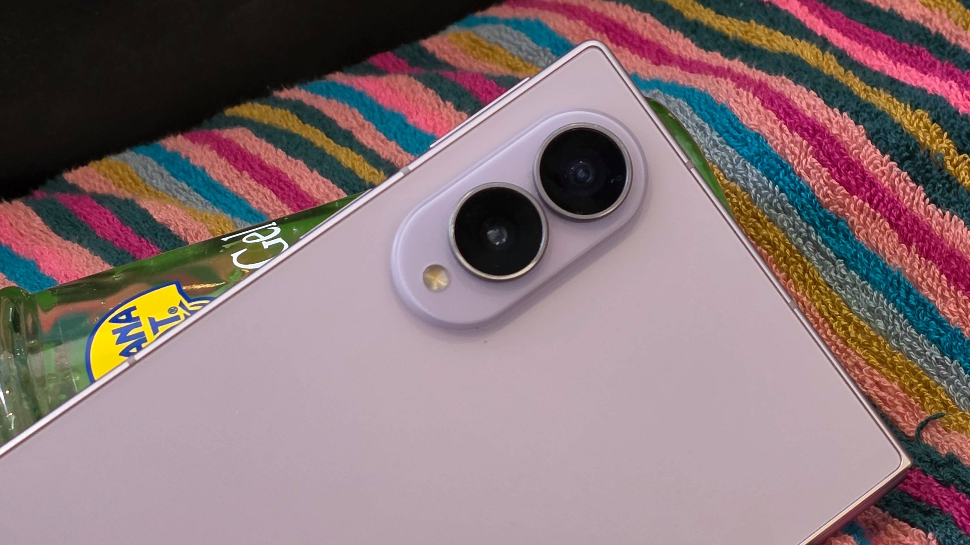 The Samsung Galaxy Z Fold 8, on top of a towel.