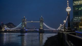 Canon 5D Mark IV review: image shows Tower Bridge, London, at night