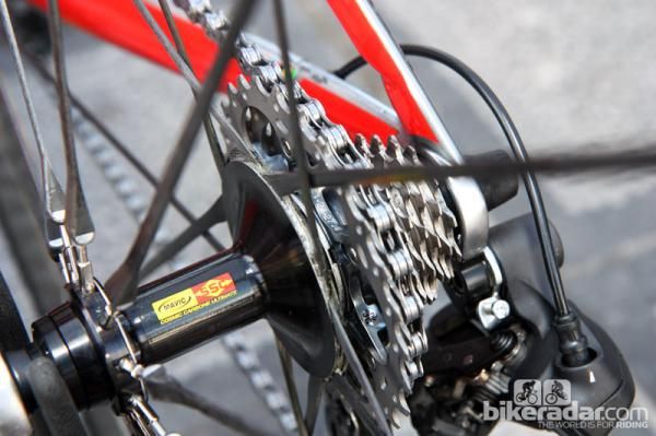Oscar Freire (Katusha) ran a 27T cog on his Canyon Aeroad CF at Ronde van Vlaanderen.