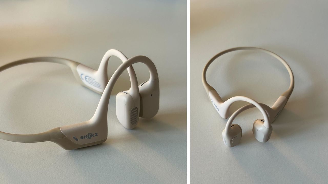 Grace Walsh's Shokz OpenRun headphones on table