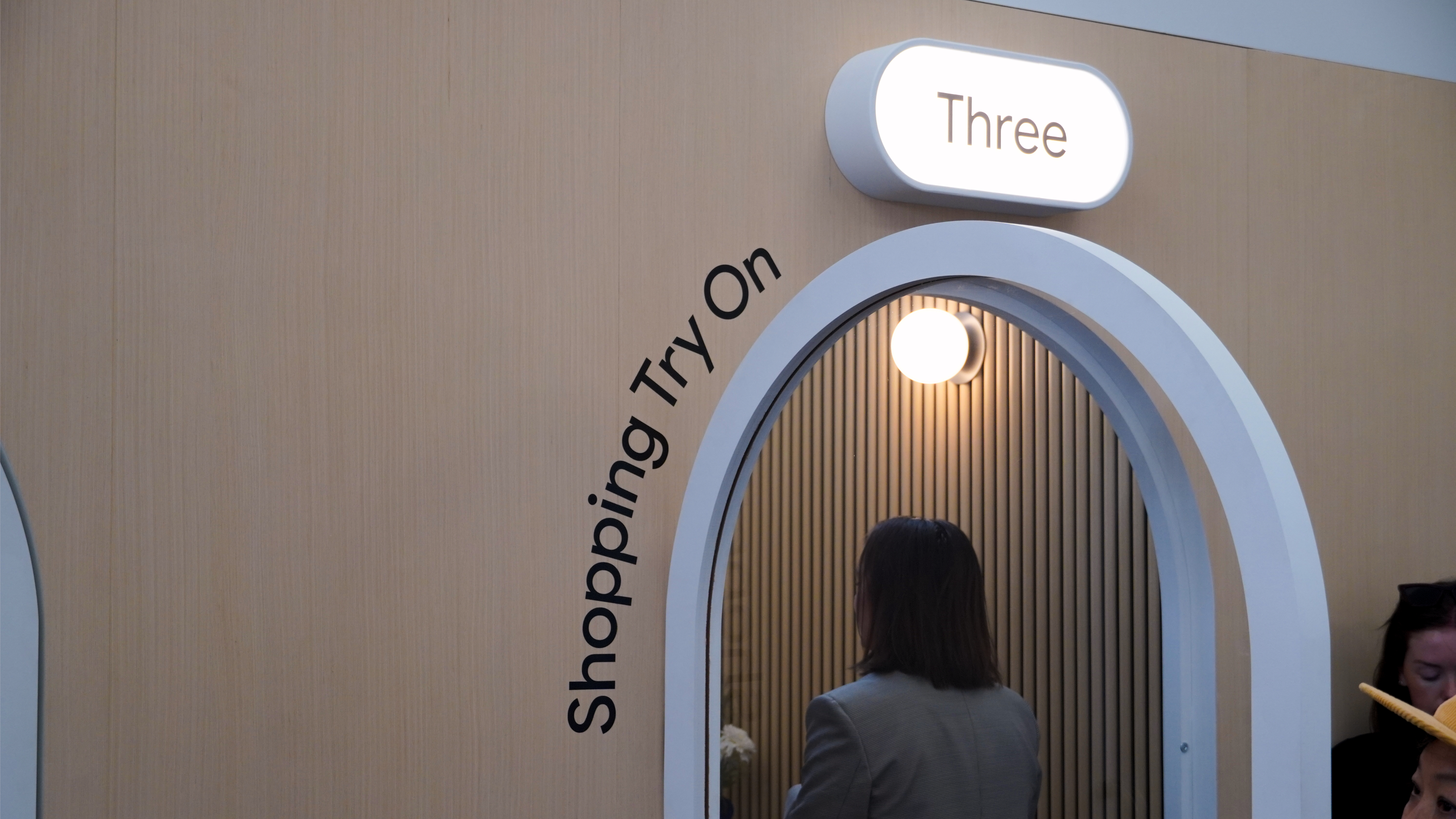 The demo booth at Google I/O for Shop with AI Mode.