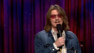 Mitch Hedberg performing on Late Night with Conan O'Brien