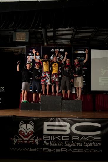 Duo Men's Podium after stage six: Seamus McGrath & Chris Sheppard of Team Jamis / Santa Cruz stand on top.