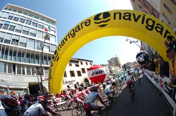 The riders roll out in the sun