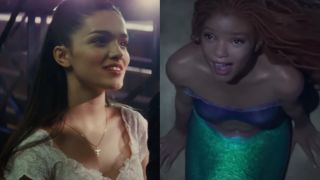 Rachel Zegler singing in West Side Story, Halle Bailey as Ariel in the Little Mermaid