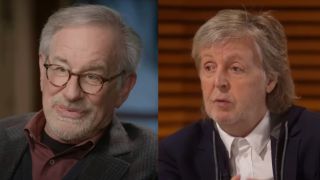 Steven Spielberg in Colbert interview and Paul McCartnery in Stanley Tucci conversation