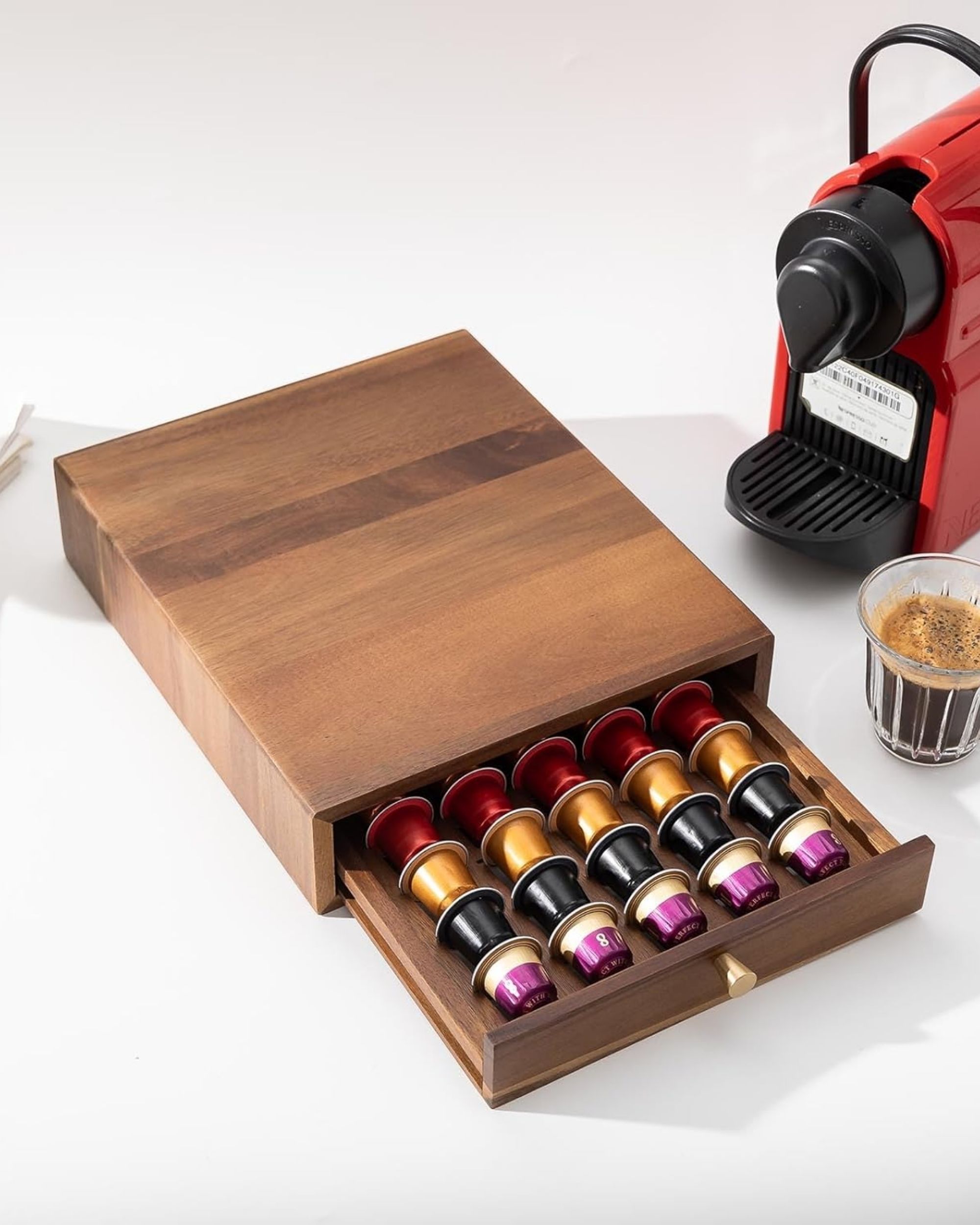 ACBORN, Acacia Wood Coffee Pod Drawers