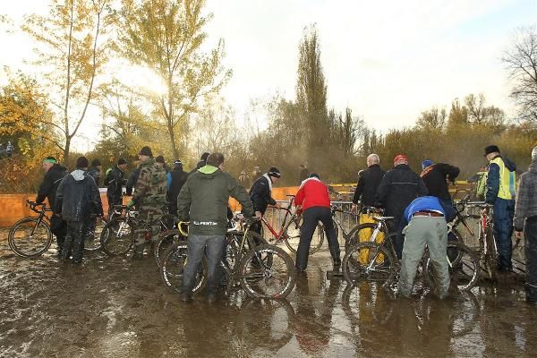 The mud kept the mechanics busy with power washers