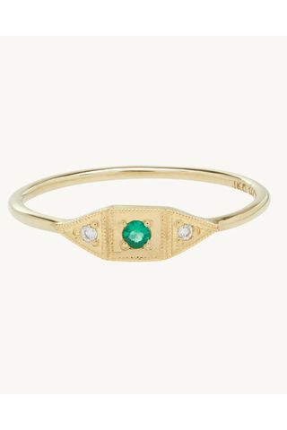 Catbird Baby Deco Emerald Ring