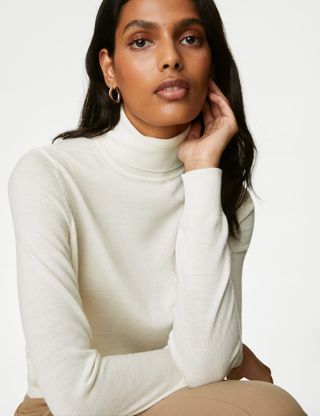 Pure Merino Wool Roll Neck Jumper