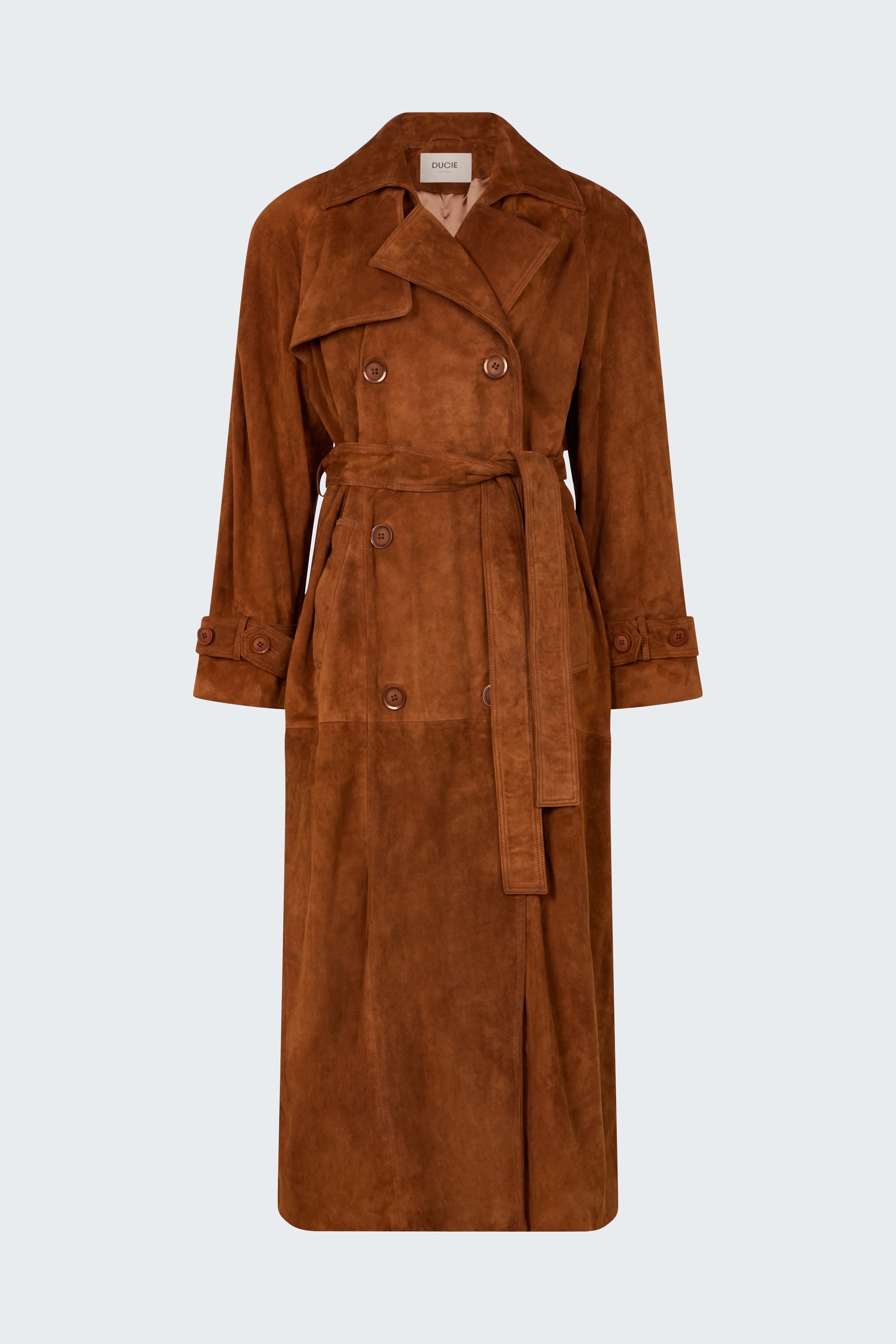 Corrin Suede Trench Coat - Xxs/xs / Cinnamon