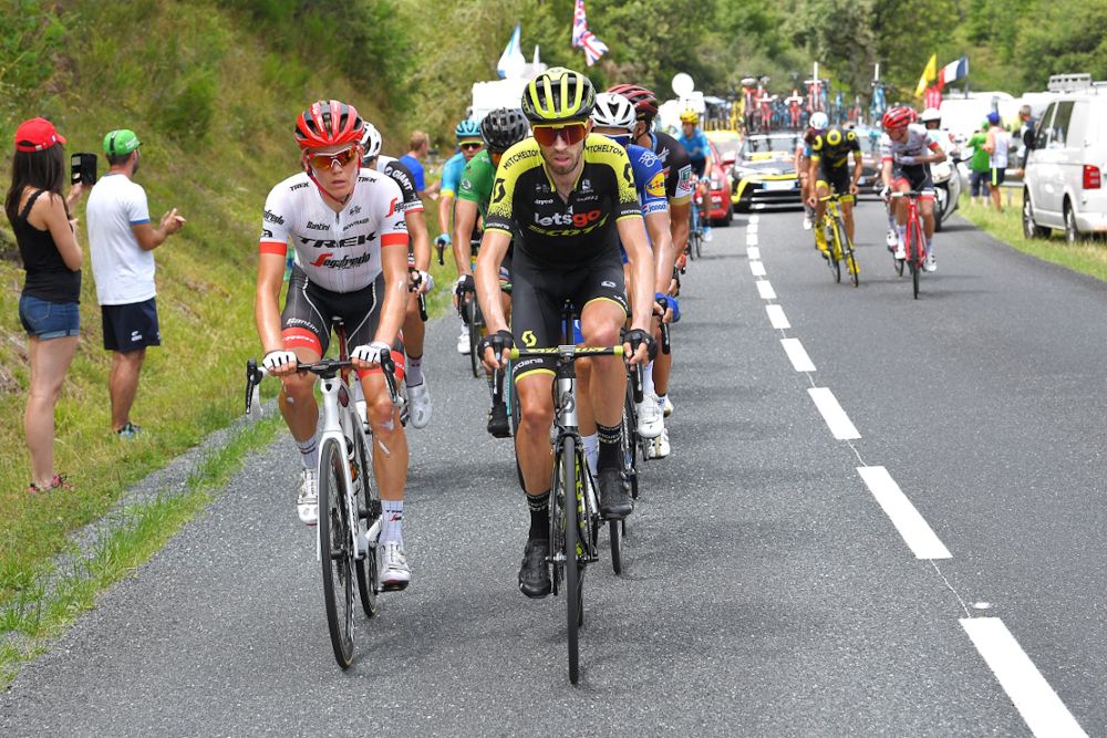 Toms Skujins and Damien Howson in the stage 15 breakaway