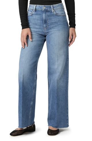 Anessa High Waist Raw Hem Wide Leg Jeans