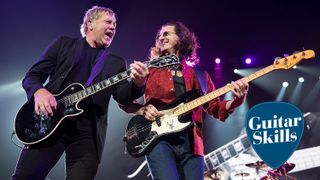 Alex Lifeson and Geddy Lee from Rush in 2013