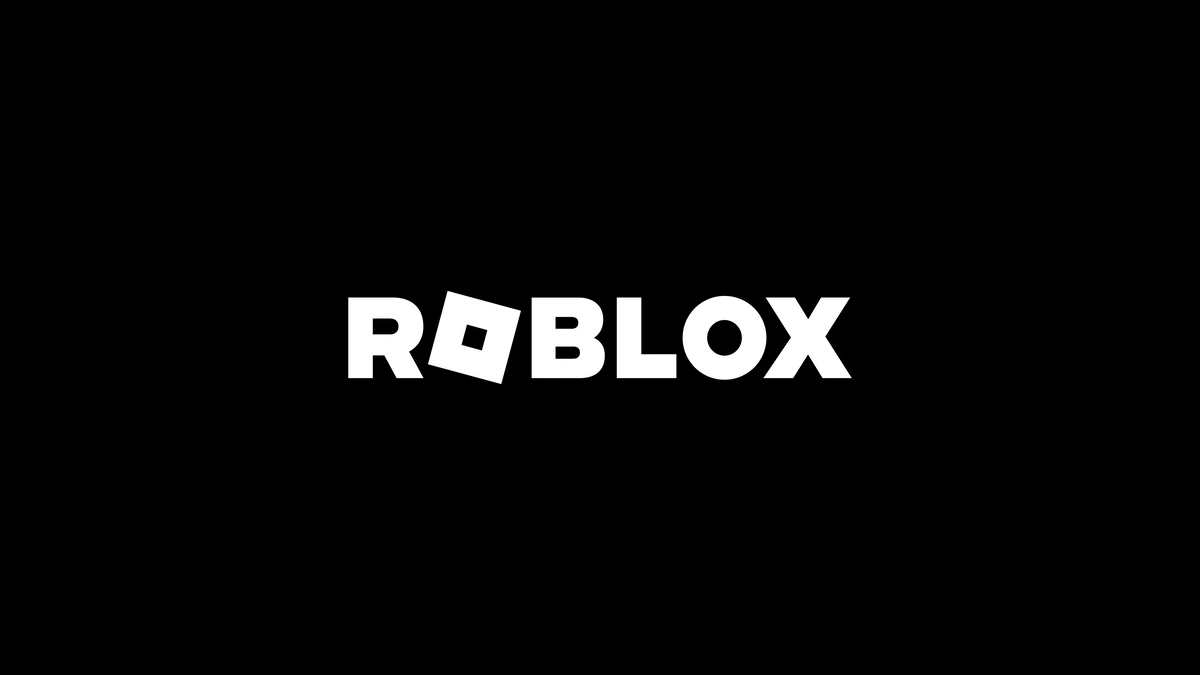 Roblox logo - white writing on a black background
