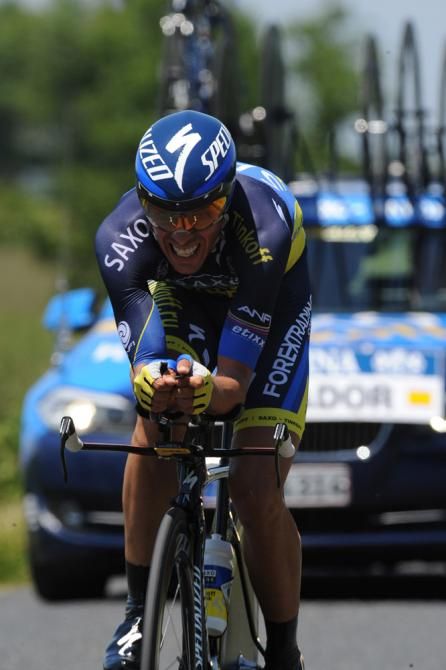 Alberto Contador (Saxo-Tinkoff) struggled in the Crit&eacute;rium du Dauphin&eacute; time trial
