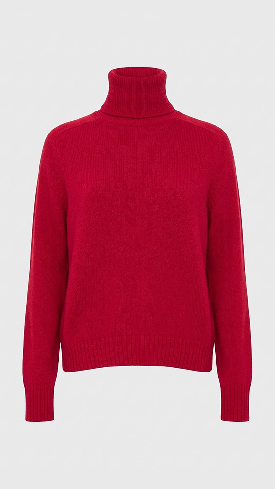 Dove Cashmere Oversized Turtleneck - Lipstick