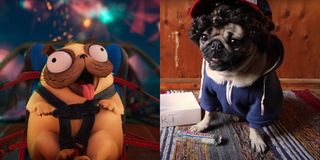 Monchi in The Mitchells vs. the Machines; Doug the Pug in a Stranger Things parody